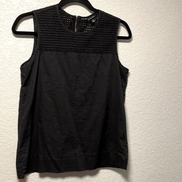 Zac & Rachel black mesh zipper tank sleeveless blouse Sz M ☀️💋 - Picture 1 of 5